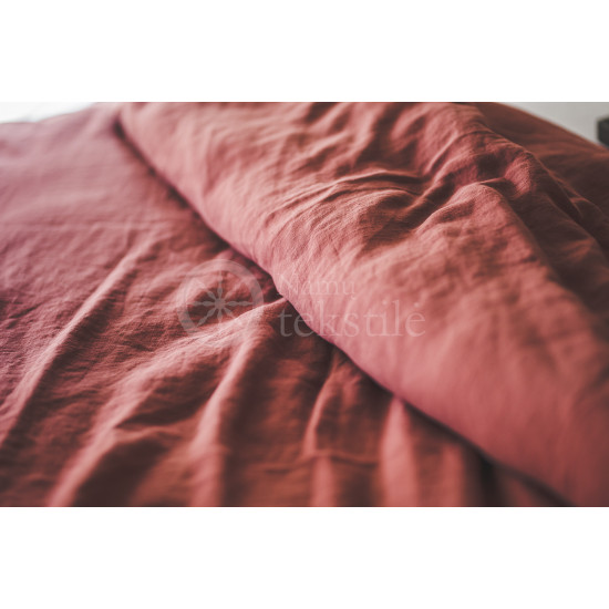 Linen bedding BROWN-RED